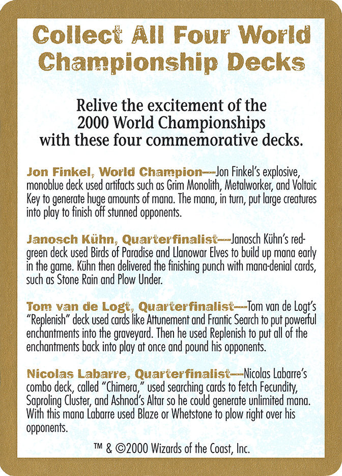 2000 World Championships Ad [World Championship Decks 2000] | Black Swamp Games