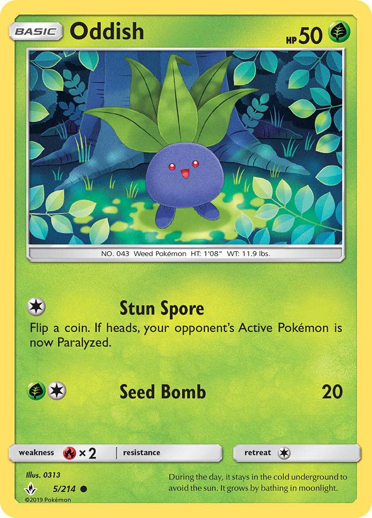 Oddish (5/214) [Sun & Moon: Unbroken Bonds] | Black Swamp Games