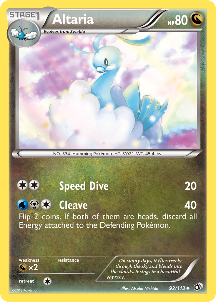 Altaria (92/113) [Black & White: Legendary Treasures] | Black Swamp Games