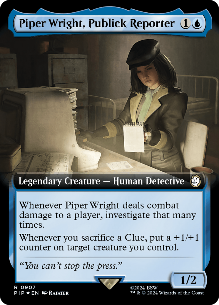 Piper Wright, Publick Reporter (Extended Art) (Surge Foil) [Fallout] | Black Swamp Games
