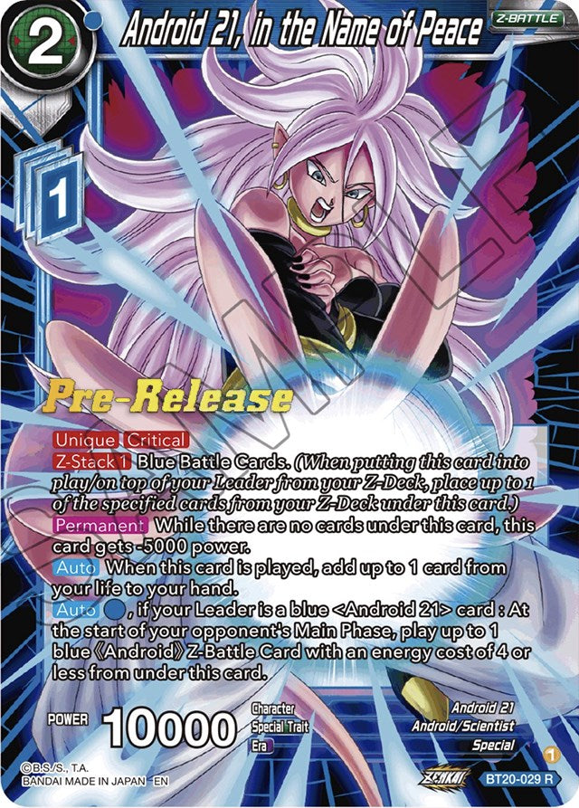Android 21, in the Name of Peace (BT20-029) [Power Absorbed Prerelease Promos] | Black Swamp Games