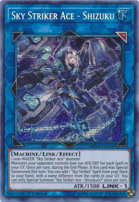 Sky Striker Ace - Shizuku [MP19-EN258] Prismatic Secret Rare | Black Swamp Games