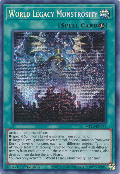 World Legacy Monstrosity [MP20-EN076] Prismatic Secret Rare | Black Swamp Games