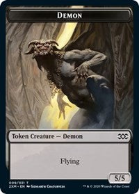 Demon // Elemental Double-sided Token [Double Masters Tokens] | Black Swamp Games