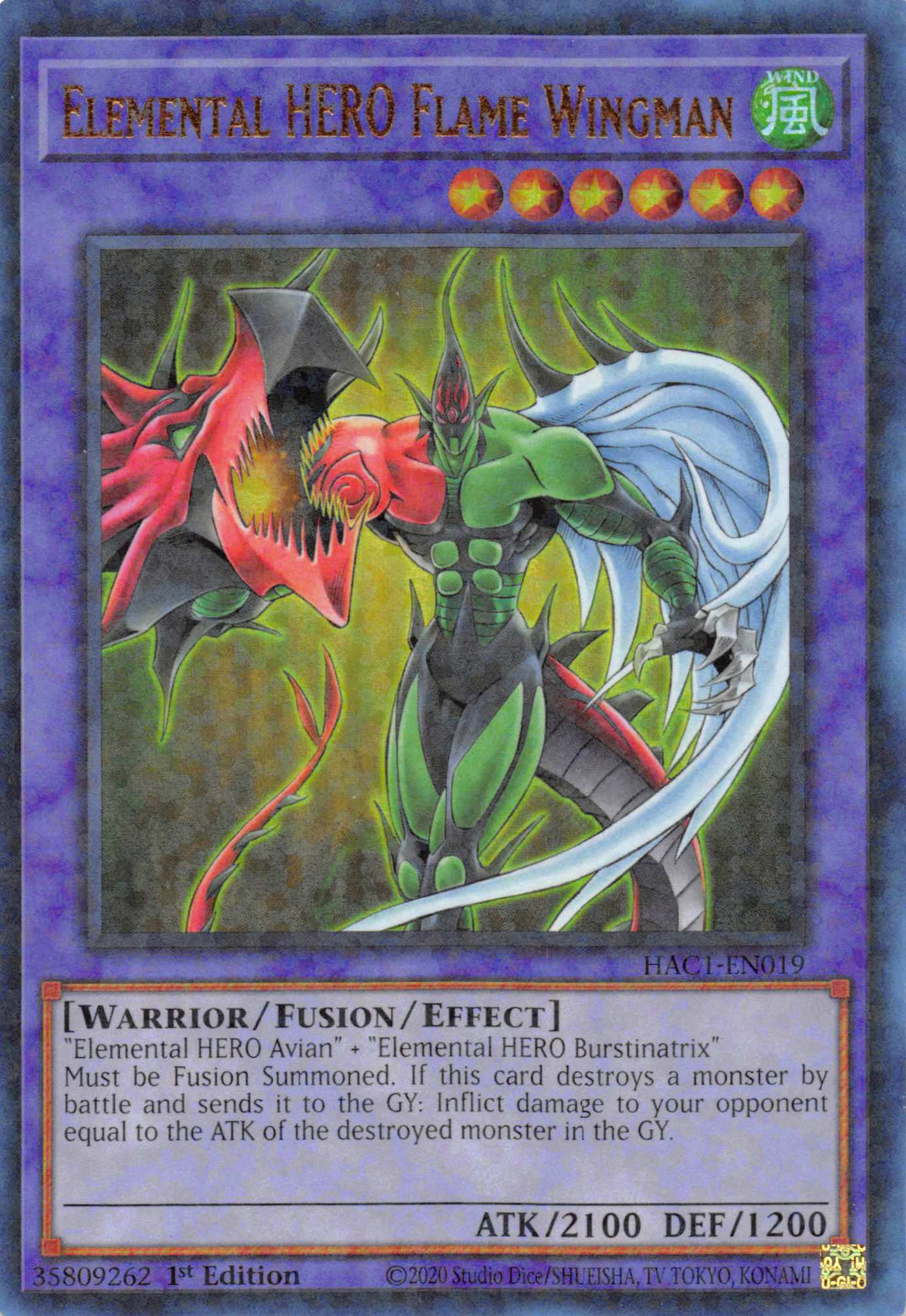 Elemental HERO Flame Wingman (Duel Terminal) [HAC1-EN019] Parallel Rare | Black Swamp Games