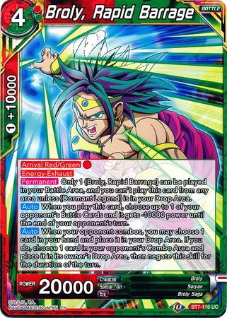 Broly, Rapid Barrage [BT7-116] | Black Swamp Games