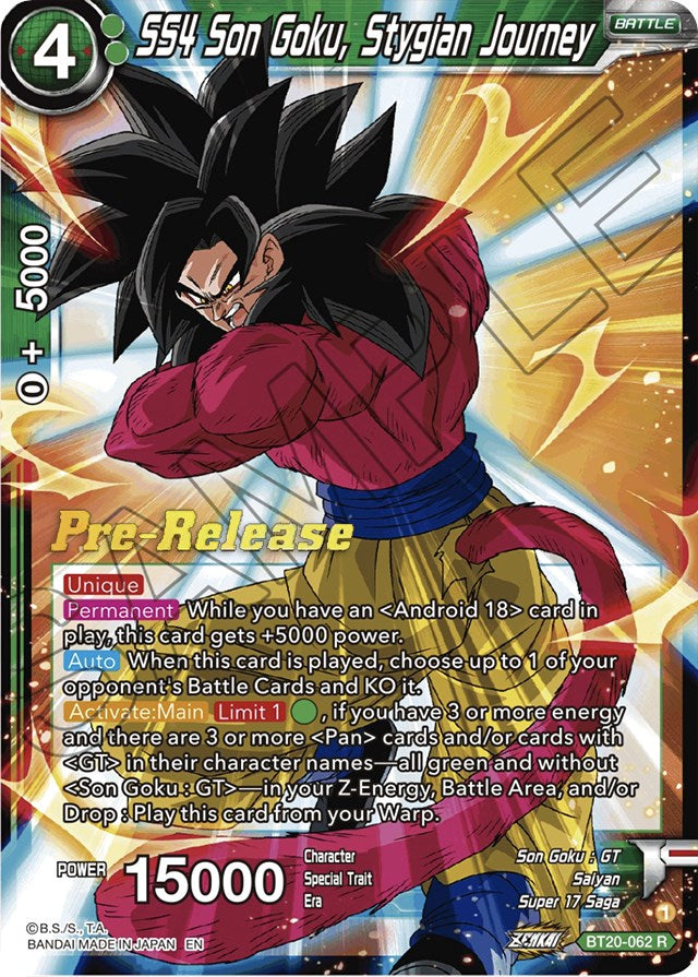 SS4 Son Goku, Stygian Journey (BT20-062) [Power Absorbed Prerelease Promos] | Black Swamp Games