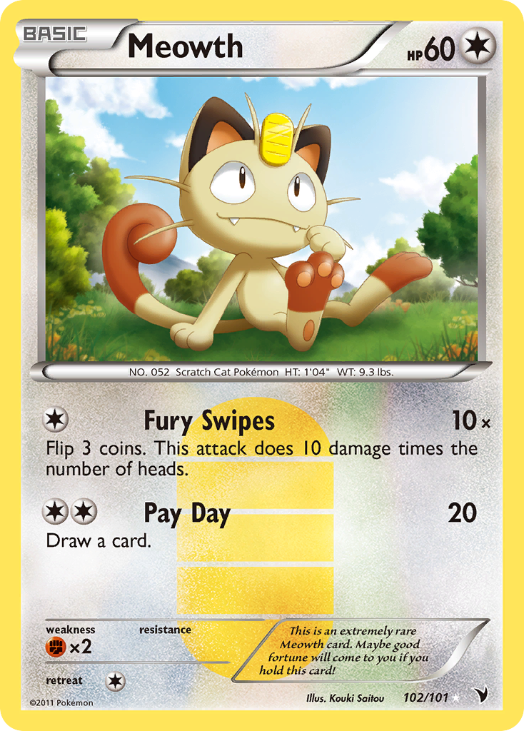 Meowth (102/101) [Black & White: Noble Victories] | Black Swamp Games