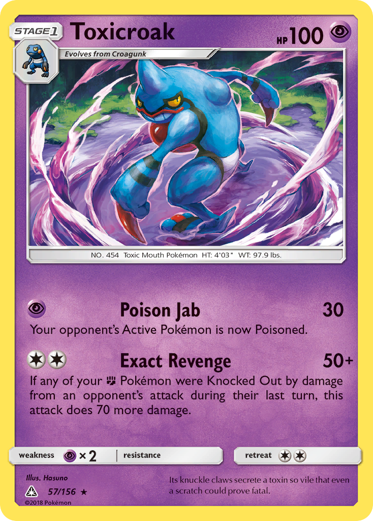 Toxicroak (57/156) [Sun & Moon: Ultra Prism] | Black Swamp Games