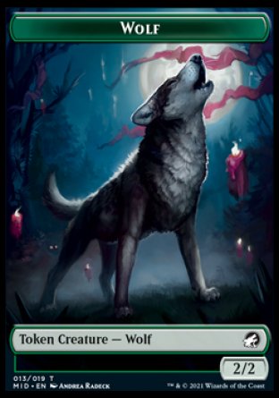 Wolf // Teferi, Who Slows the Sunset Emblem Double-sided Token [Innistrad: Midnight Hunt Tokens] | Black Swamp Games