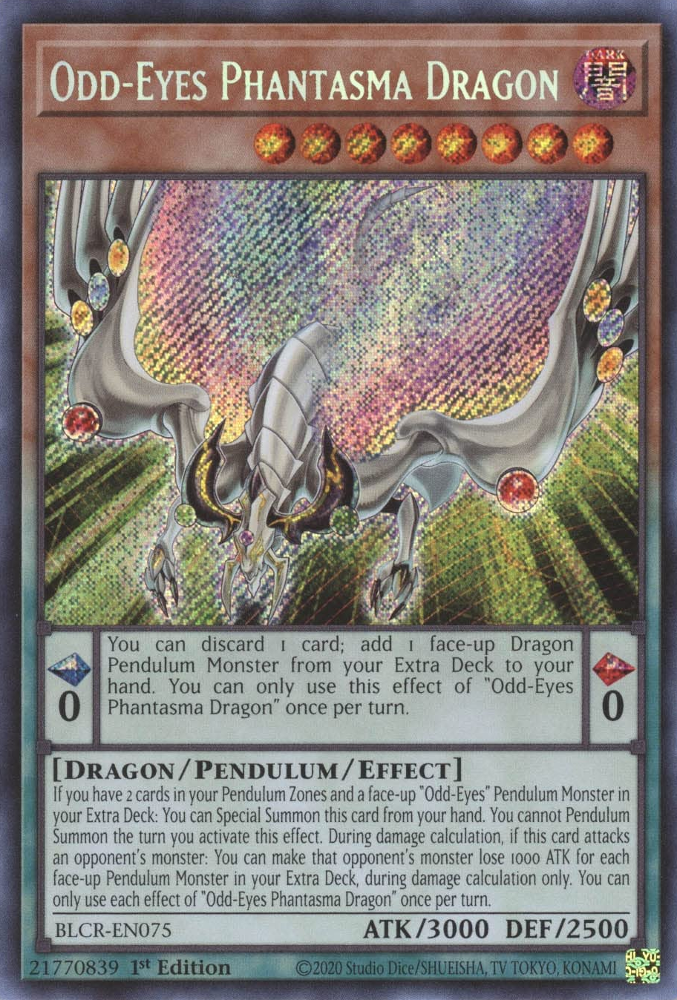 Odd-Eyes Phantasma Dragon [BLCR-EN075] Secret Rare | Black Swamp Games