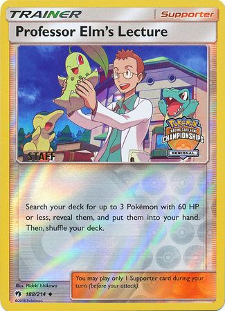Professor Elm's Lecture (188/214) (Regional Championship Promo Staff) [Sun & Moon: Lost Thunder] | Black Swamp Games