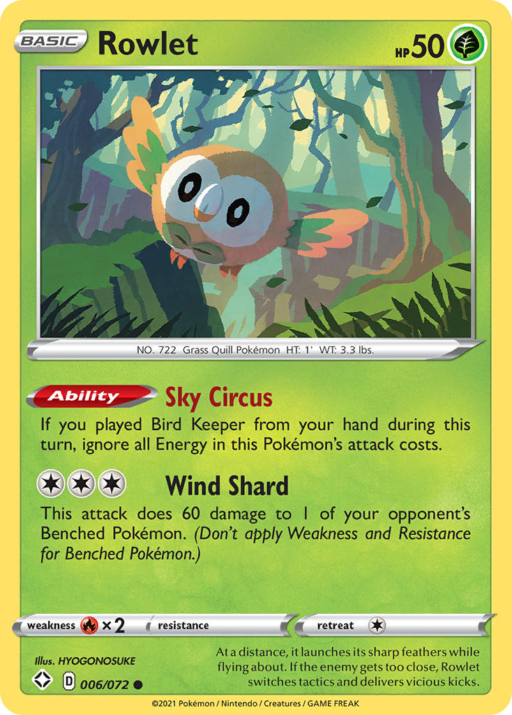 Rowlet (006/072) [Sword & Shield: Shining Fates] | Black Swamp Games