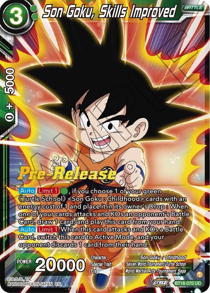 Son Goku, Skills Improved (BT18-070) [Dawn of the Z-Legends Prerelease Promos] | Black Swamp Games