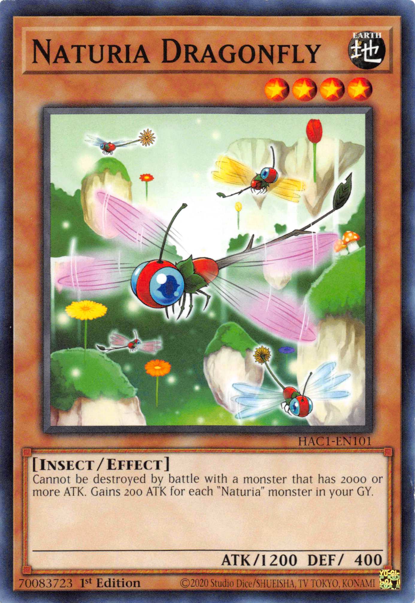 Naturia Dragonfly (Duel Terminal) [HAC1-EN101] Parallel Rare | Black Swamp Games