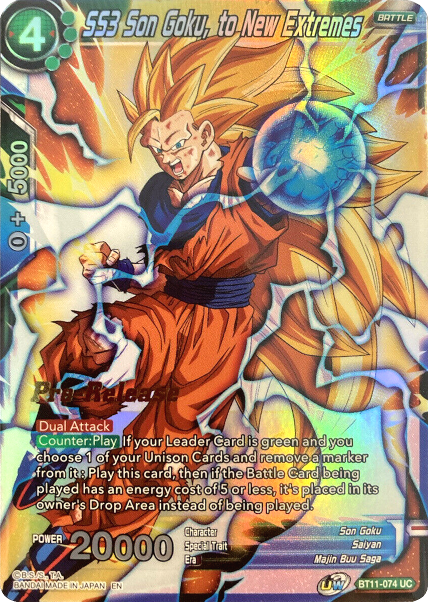 SS3 Son Goku, to New Extremes (BT11-074) [Vermilion Bloodline Prerelease Promos] | Black Swamp Games