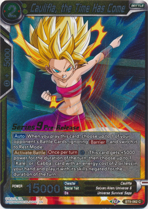 Caulifla, the Time Has Come (BT9-062) [Universal Onslaught Prerelease Promos] | Black Swamp Games