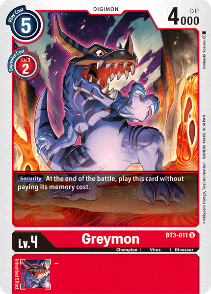 Greymon [BT3-011] [Release Special Booster Ver.1.5] | Black Swamp Games