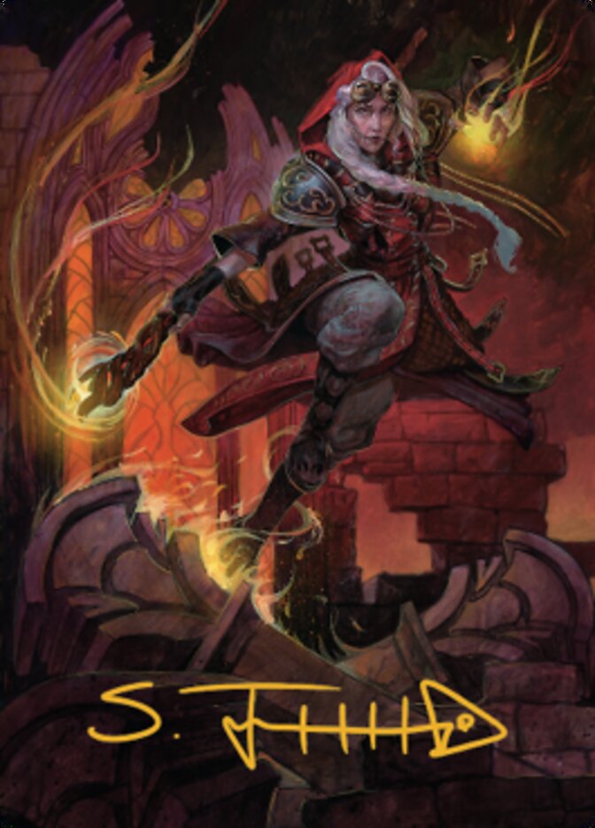 Jaya, Fiery Negotiator Art Card 2 (Gold-Stamped Signature) [Dominaria United Art Series] | Black Swamp Games