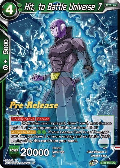 Hit, to Battle Universe 7 (BT16-062) [Realm of the Gods Prerelease Promos] | Black Swamp Games