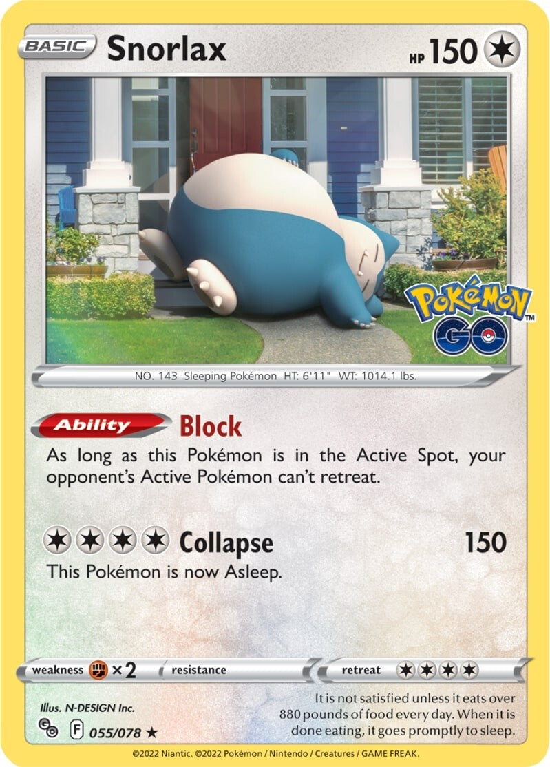 Snorlax (055/078) [Pokémon GO] | Black Swamp Games