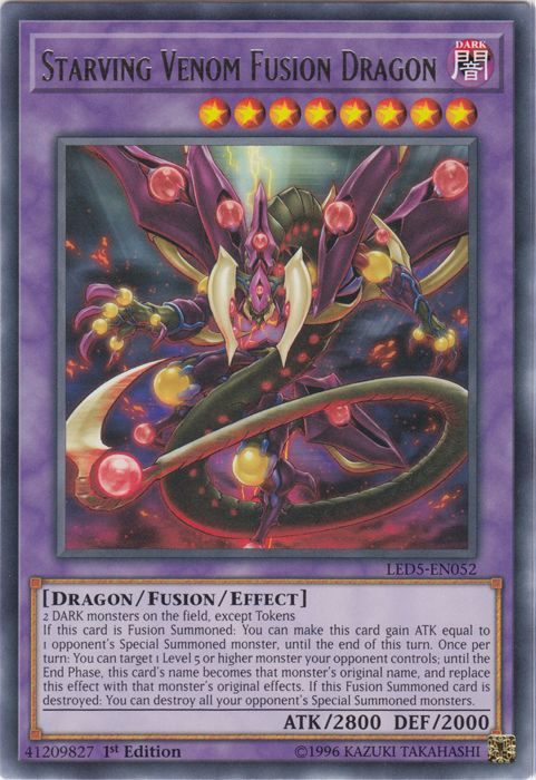 Starving Venom Fusion Dragon [LED5-EN052] Rare | Black Swamp Games