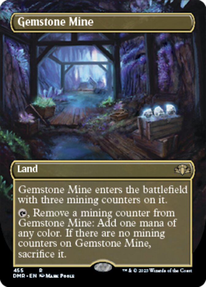 Gemstone Mine (Borderless Alternate Art) [Dominaria Remastered] | Black Swamp Games