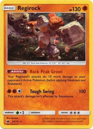 Regirock (53/111) (Cosmos Holo) [Sun & Moon: Crimson Invasion] | Black Swamp Games