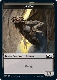 Demon // Zombie Double-sided Token [Core Set 2021 Tokens] | Black Swamp Games