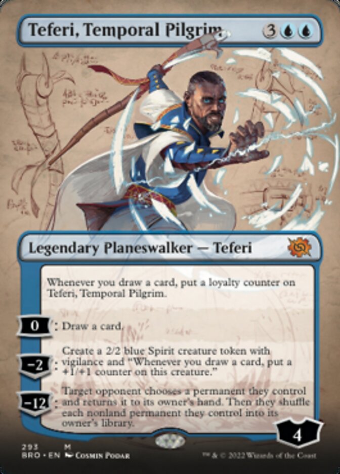 Teferi, Temporal Pilgrim (Borderless Alternate Art) [The Brothers' War] | Black Swamp Games