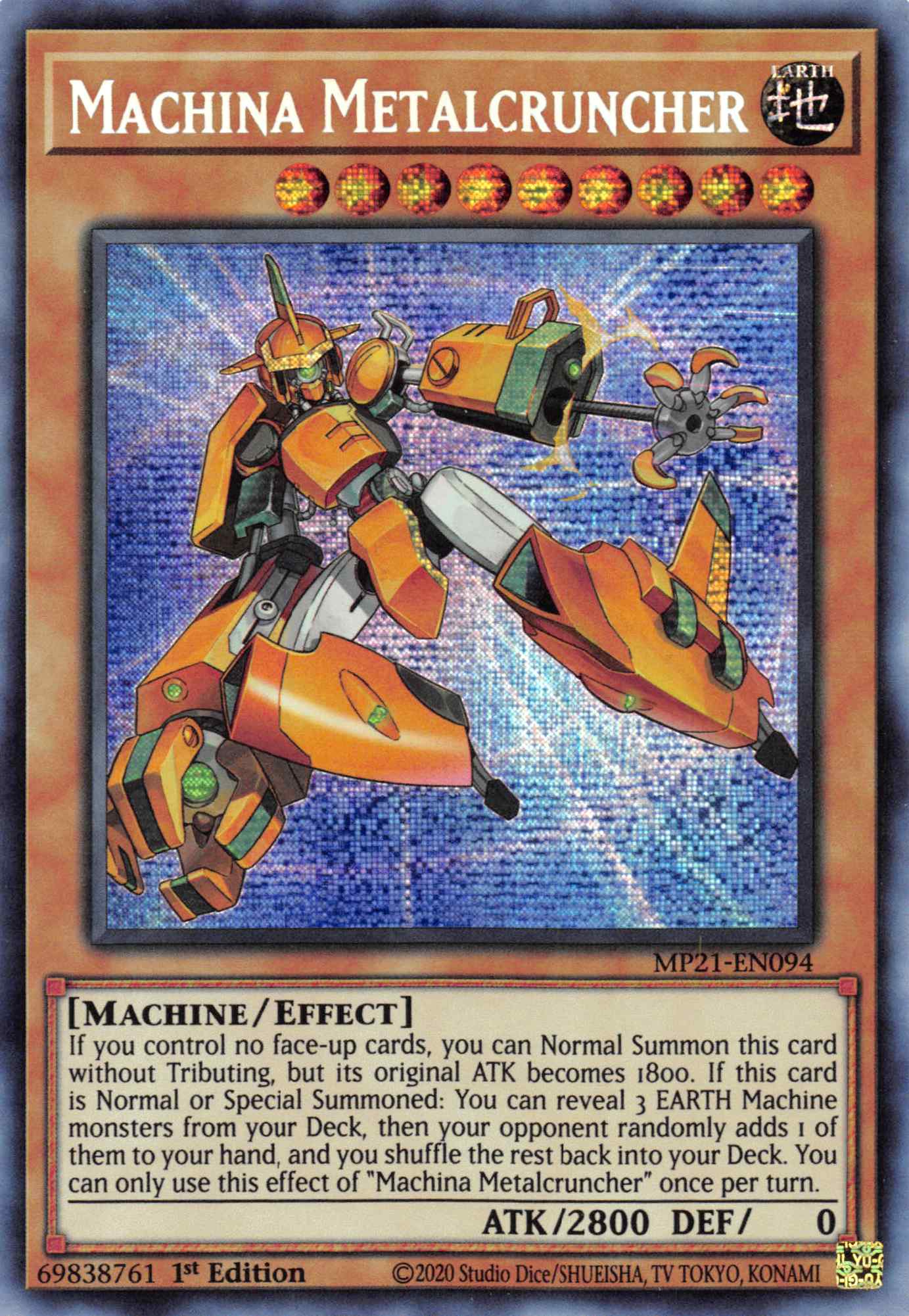 Machina Metalcruncher [MP21-EN094] Prismatic Secret Rare | Black Swamp Games