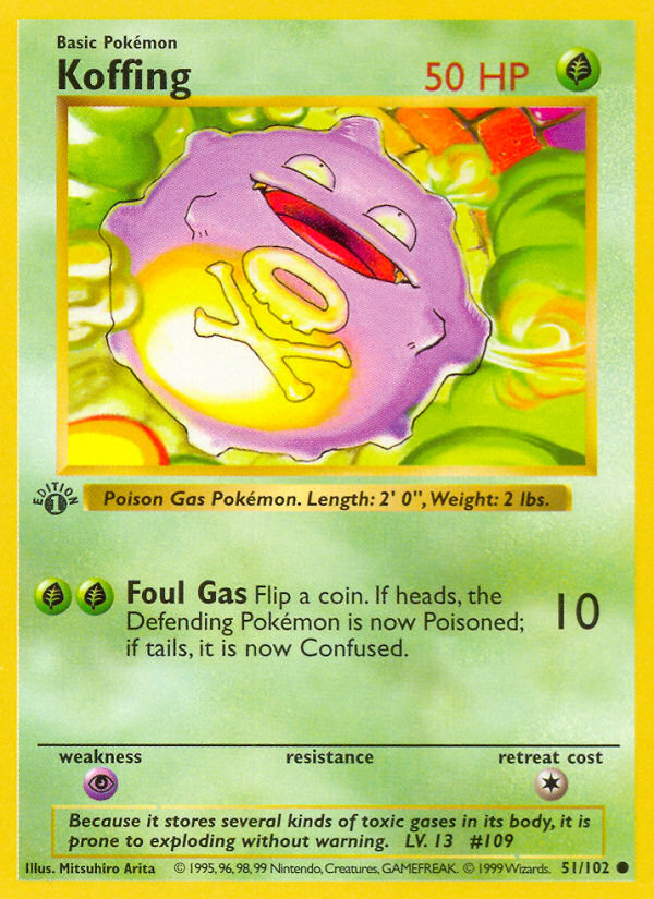 Koffing (51/102) (Shadowless) [Base Set 1st Edition] | Black Swamp Games