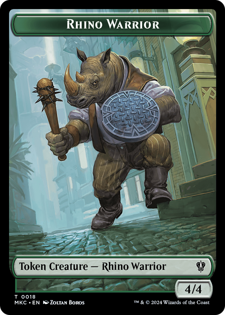 Thopter // Rhino Warrior Double-Sided Token [Murders at Karlov Manor Commander Tokens] | Black Swamp Games