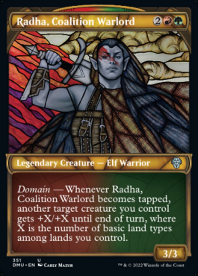 Radha, Coalition Warlord (Showcase Textured) [Dominaria United] | Black Swamp Games