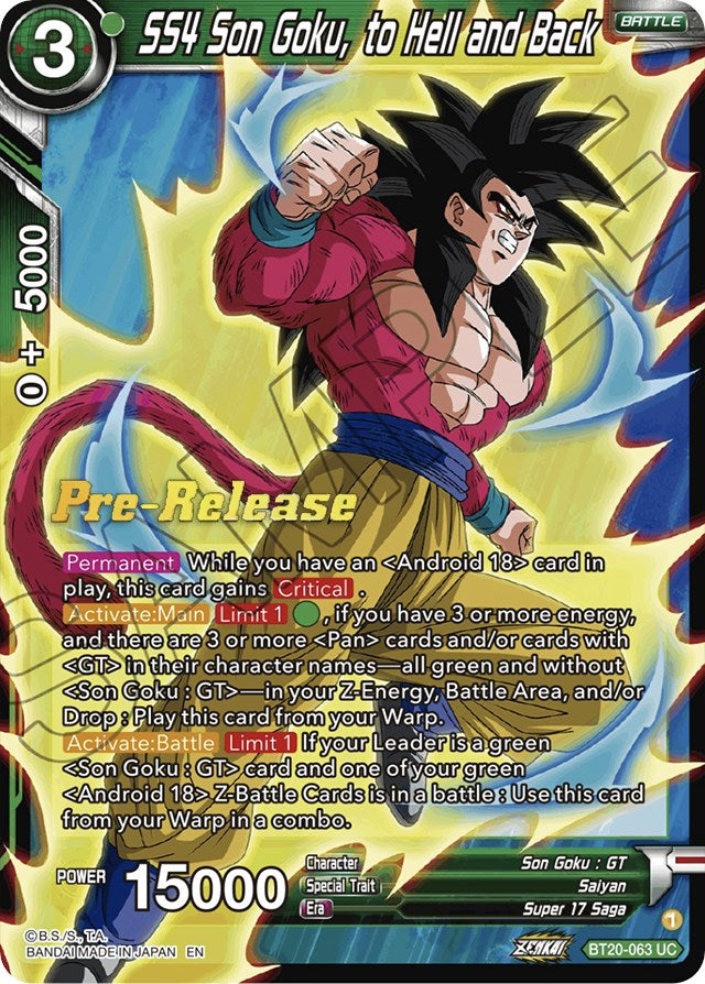 SS4 Son Goku, to Hell and Back (BT20-063) [Power Absorbed Prerelease Promos] | Black Swamp Games