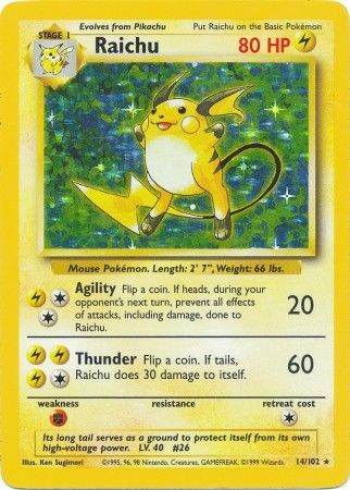 Raichu (14/102) [Base Set Unlimited] | Black Swamp Games