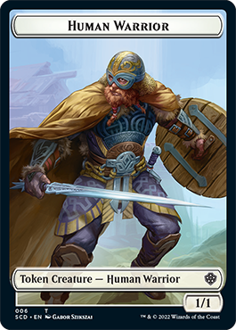 Saproling // Human Warrior Double-Sided Token [Starter Commander Decks] | Black Swamp Games