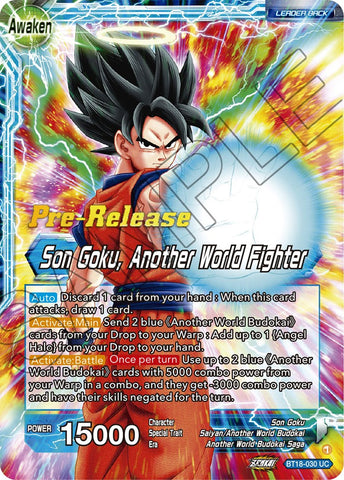 dragon ball super card game bt18 Son Goku // Son Goku, Another World Fighter (BT18-030) [Dawn of the Z- – Black Swamp Games