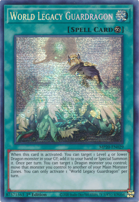 World Legacy Guardragon [MP20-EN029] Prismatic Secret Rare | Black Swamp Games