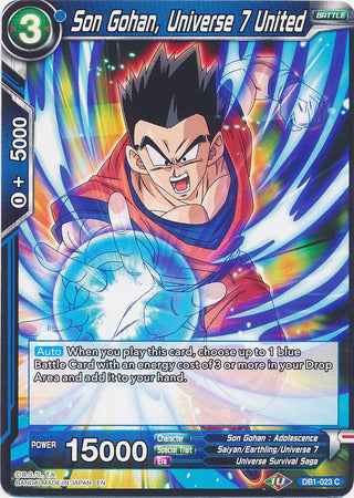 Son Gohan, Universe 7 United (DB1-023) [Dragon Brawl] | Black Swamp Games