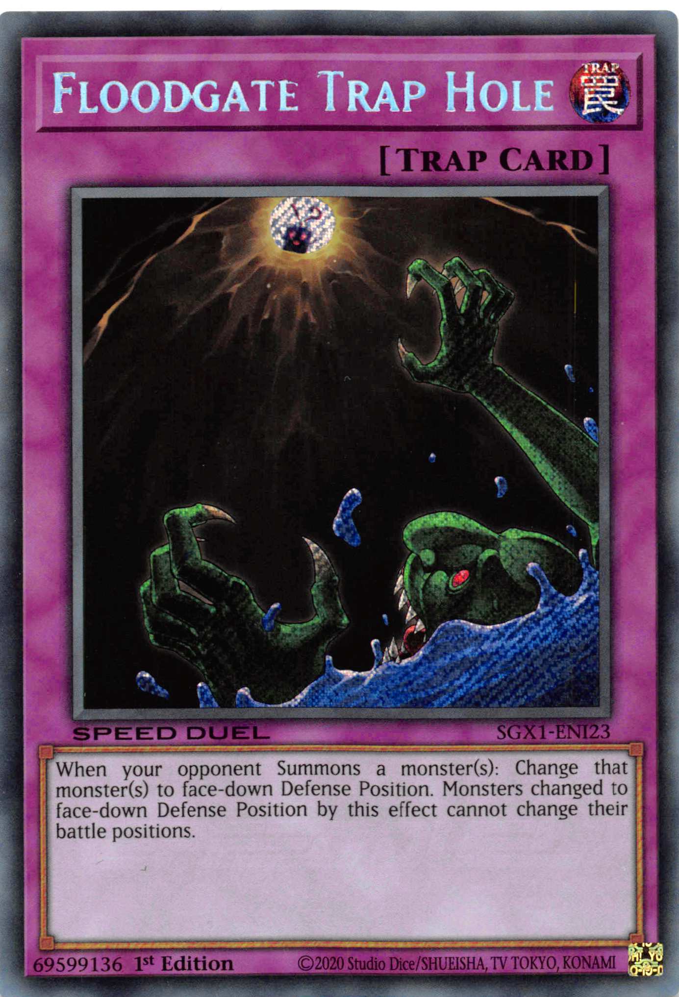 Floodgate Trap Hole [SGX1-ENI23] Secret Rare | Black Swamp Games