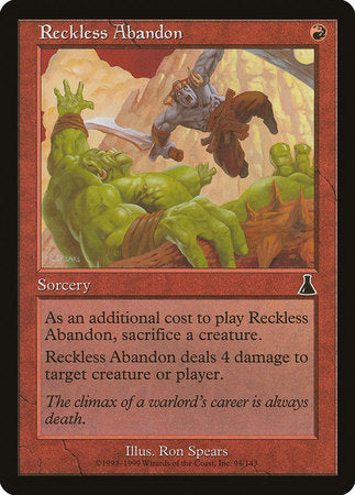 Reckless Abandon [Urza's Destiny] | Black Swamp Games