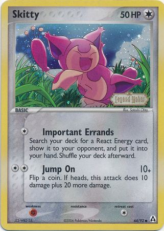 Skitty (64/92) (Stamped) [EX: Legend Maker] | Black Swamp Games