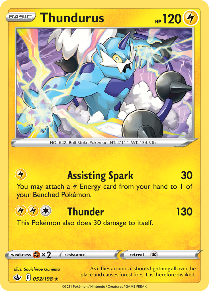 Thundurus (052/198) (Theme Deck Exclusive) [Sword & Shield: Chilling Reign] | Black Swamp Games