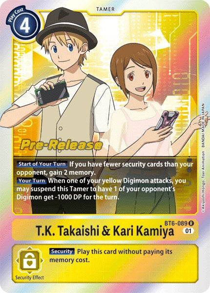 T.K. Takaishi & Kari Kamiya [BT6-089] [Double Diamond Pre-Release Cards] | Black Swamp Games