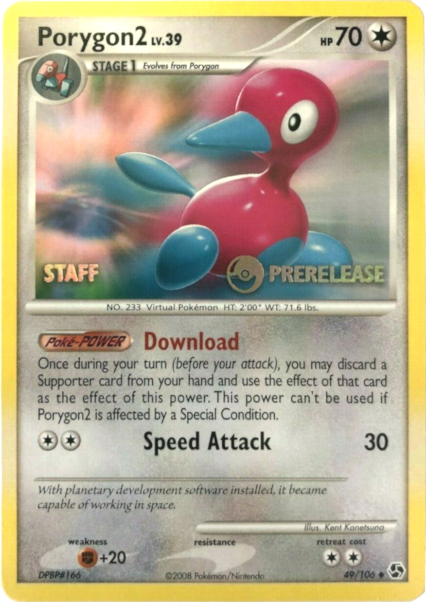 Porygon2 (49/106) (Staff Prerelease Promo) [Diamond & Pearl: Black Star Promos] | Black Swamp Games