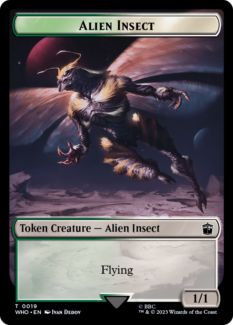 Alien Angel // Alien Insect Double-Sided Token [Doctor Who Tokens] | Black Swamp Games