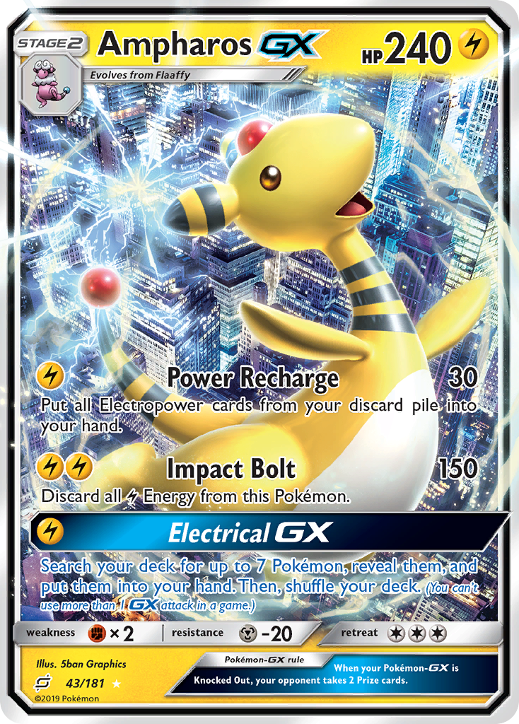 Ampharos GX (43/181) [Sun & Moon: Team Up] | Black Swamp Games