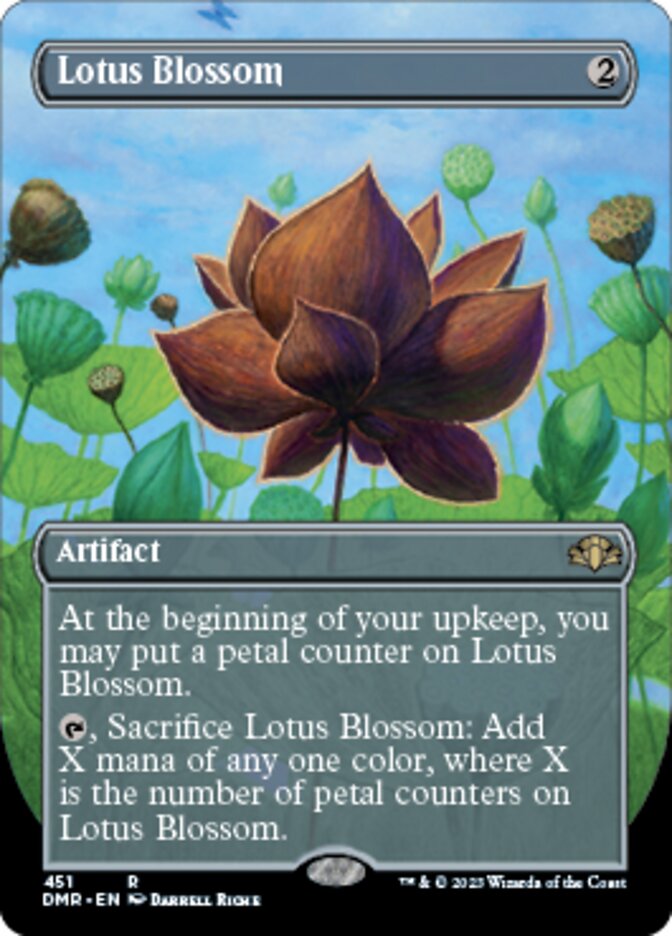 Lotus Blossom (Borderless Alternate Art) [Dominaria Remastered] | Black Swamp Games