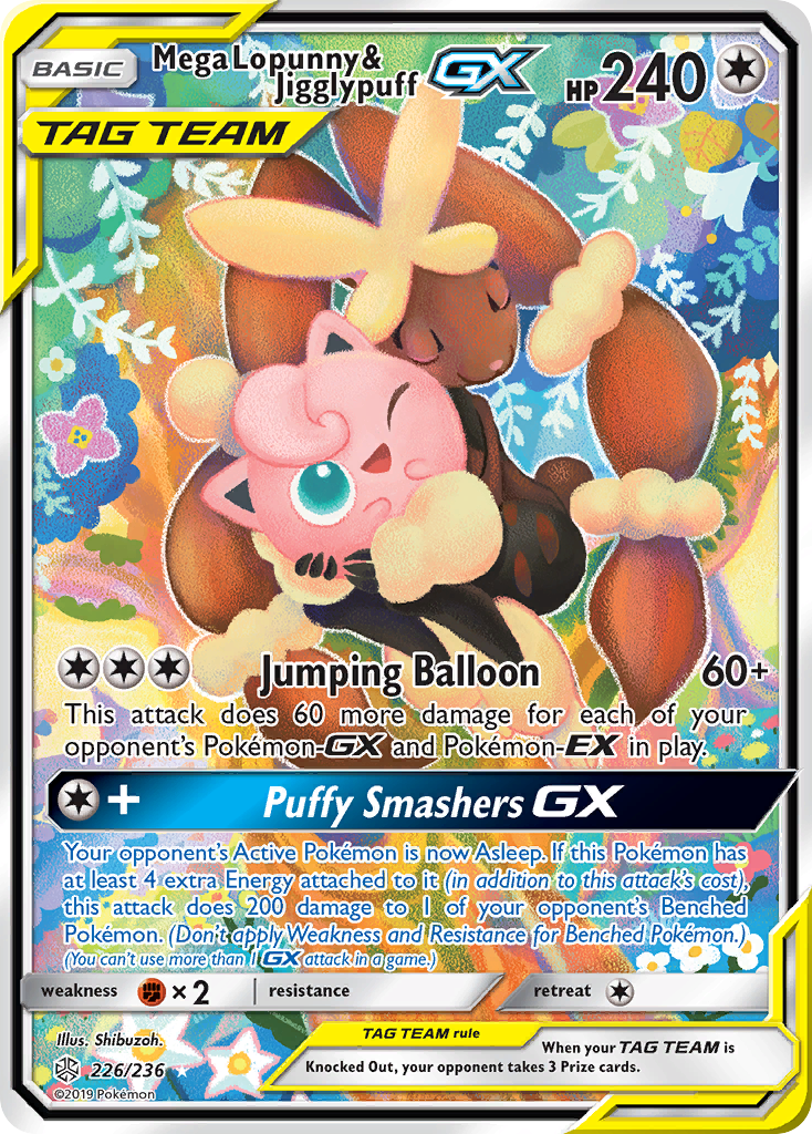 Mega Lopunny & Jigglypuff GX (226/236) [Sun & Moon: Cosmic Eclipse] | Black Swamp Games